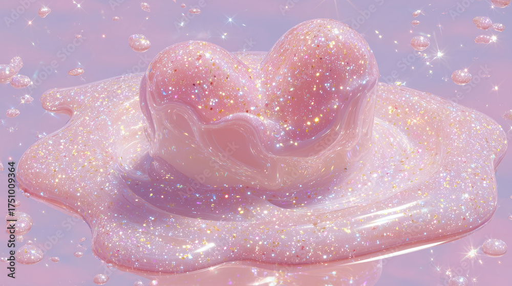 Fototapeta premium heart and pink ink