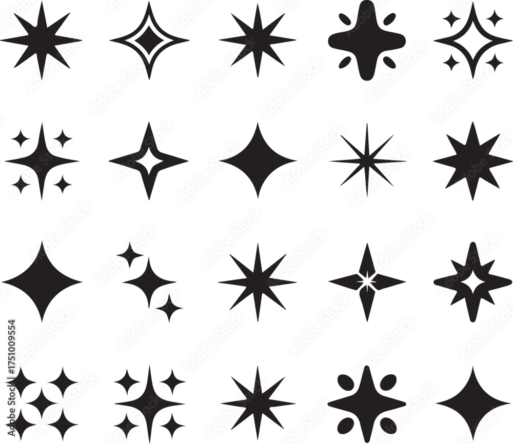 Obraz premium Sparkle starbursts and glitter elements