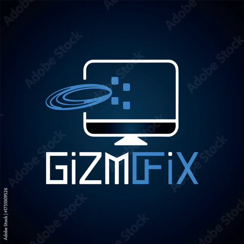 Professional Computer and Laptop Repair Logo Design Vector Template for Technology Service and IT Support Business