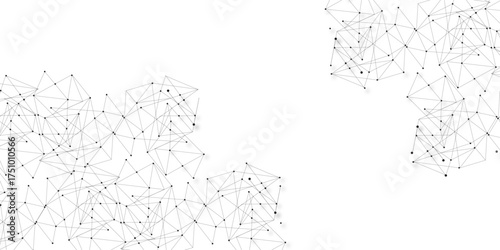 A beautiful Chaotic abstract line seamless pattern .Technology black illustration . Connected lines with dots .graphic background dots with connections for your design, illustration