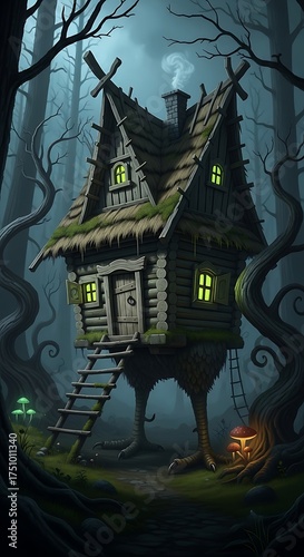 Baba Yagas Hut - A Whimsical Forest Dwelling on Chicken Legs.