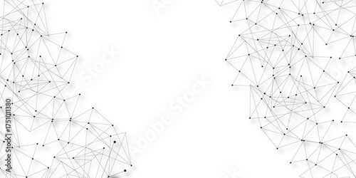 A beautiful Chaotic abstract line seamless pattern .Technology black illustration . Connected lines with dots .graphic background dots with connections for your design, illustration