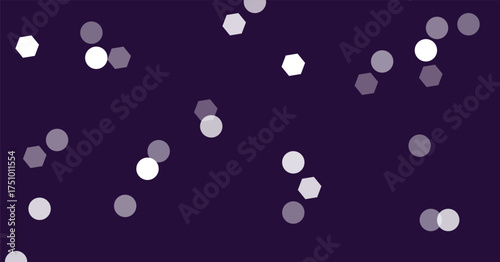 Abstract white specks of light on a purple canvas