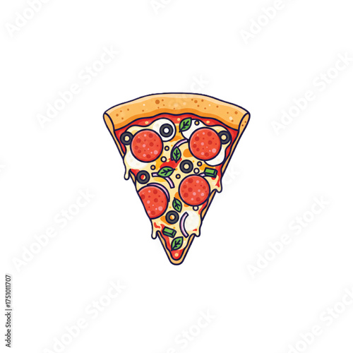 Delicious Pepperoni Pizza Slice Illustration