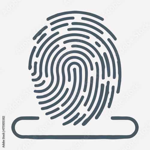 Fingerprint Security Icon – Biometric Authentication and Privacy Protection Symbol