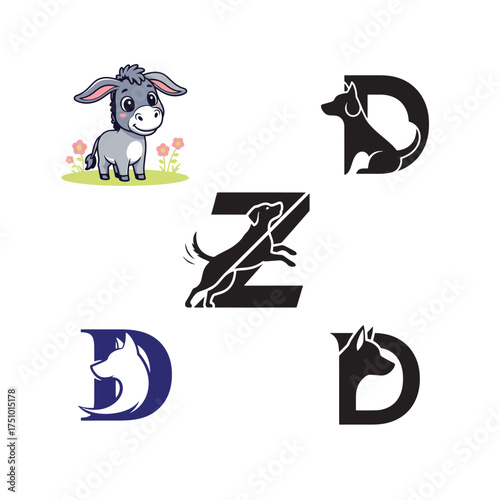 Creative Dog Letter Logos for Pet Brands and Animal Lovers
