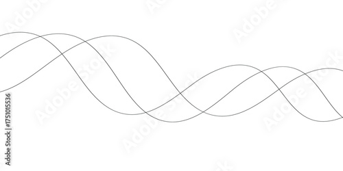abstract creative black three wave line background.