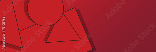 Red abstract background. Dynamic shapes composition.