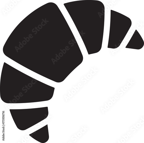 Croissant silhouette vector icon illustration