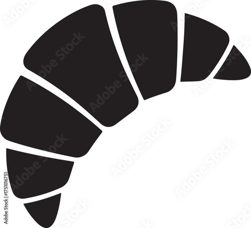 Croissant silhouette vector icon illustration