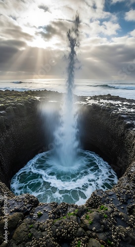 Thors Well - A Coastal Wonder of Oregons Rugged Shoreline.