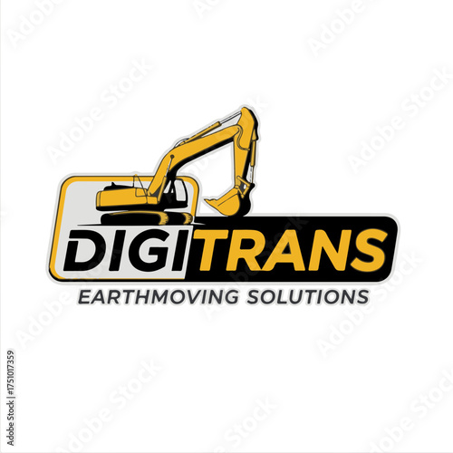 equipment, illustration, machine, excavation, industrial, excavator, industry, vehicle, design, logo, business, machinery, work, construction, digger, loader, bulldozer, tractor, heavy, dig, 