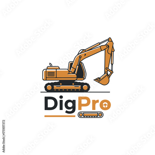 equipment, illustration, machine, excavation, industrial, excavator, industry, vehicle, design, logo, business, machinery, work, construction, digger, loader, bulldozer, tractor, heavy, dig, 