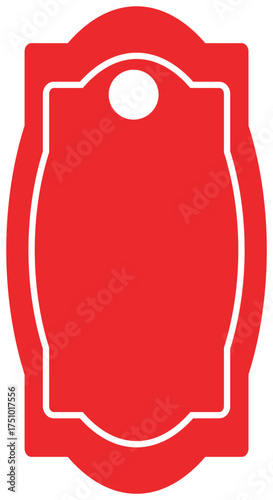 Red Oval Blank Tag Design