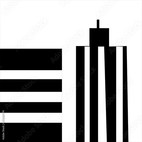 Bold minimalist city skyline design showcasing modern architecture and urban landscape, ideal for tech startup branding and innovative company visuals
