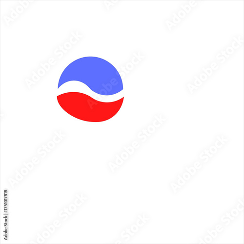 Dynamic logo element with balanced red and blue curves, ideal for creative brand identity and modern design projects needing a fresh, eye-catching symbol