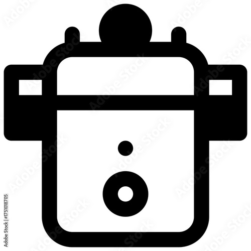 Autoclave. Outlined stroke vector icon with black-filled details.