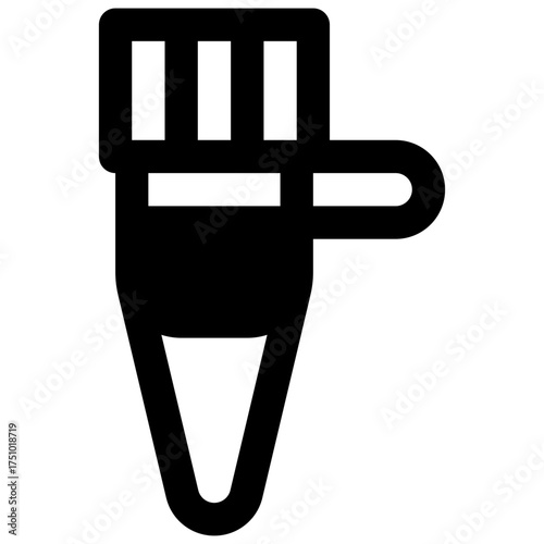 Microtube. Outlined stroke vector icon with black-filled details.