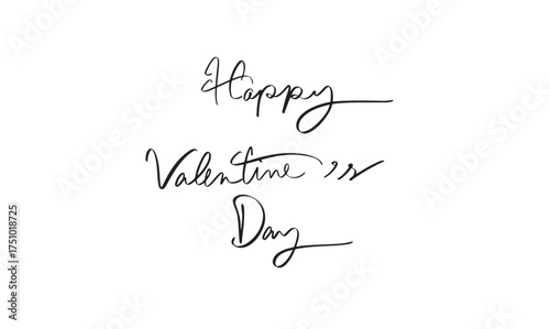 Happy valentine's day text font calligraphy hand written lettering script black color happy valentine day love romantic 14 day date february month romantic happy valentine day wedding holiday label