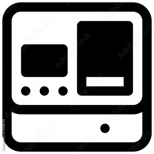 Spectrophotometer. Outlined stroke vector icon with black-filled details.