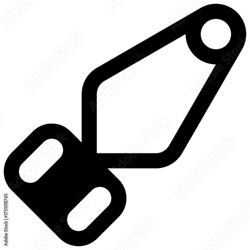 Test tube holder. Outlined stroke vector icon with black-filled details.