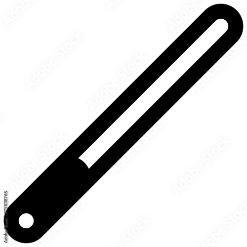 Stirring rod. Outlined stroke vector icon with black-filled details.