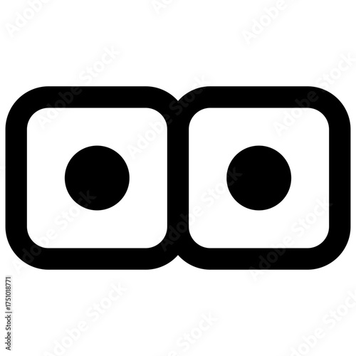 Tissue sections. Outlined stroke vector icon with black-filled details.