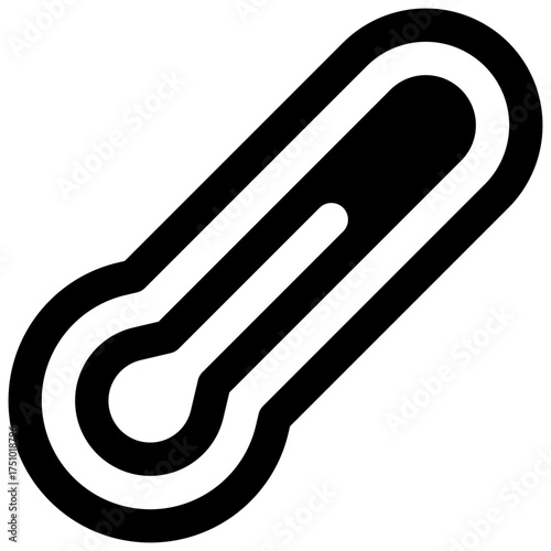 Thermometer. Outlined stroke vector icon with black-filled details.