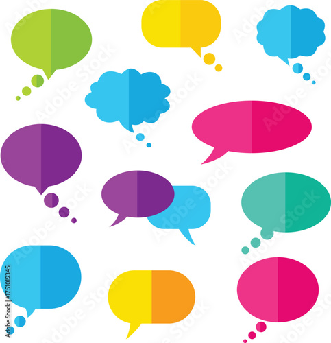 Colorful speech bubbles vector graphic design illustration art