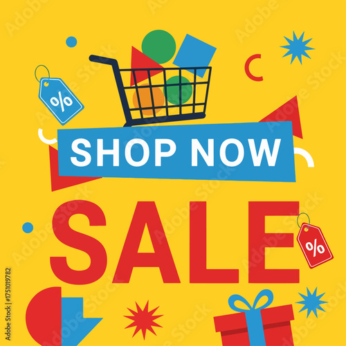 Big sale illustration. Shopping bags with price tags.