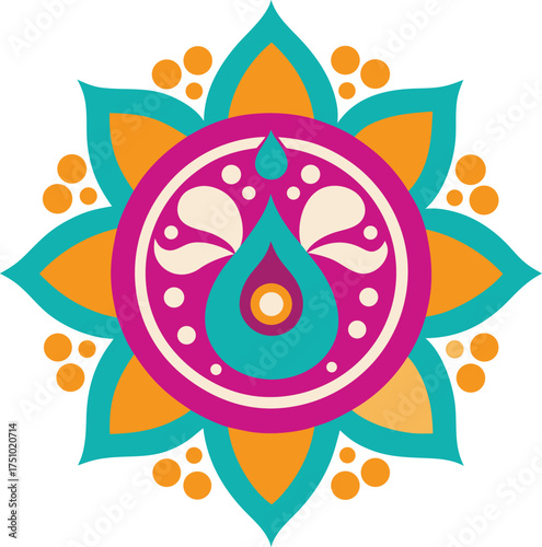 modern fusion kolka with mandala vector art illustration
