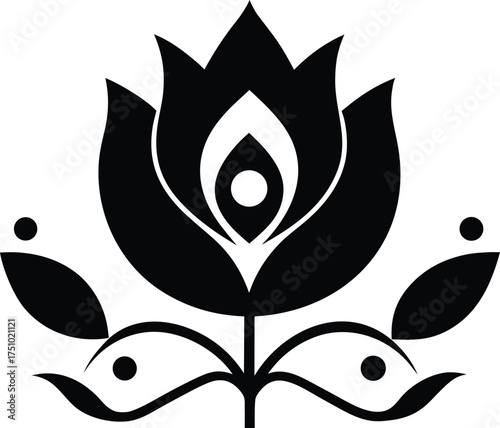  kolka design with stylized lotus and curved leaves
