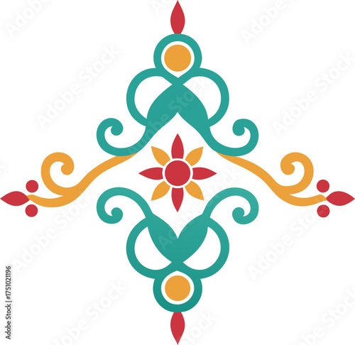 decorative kolka motif for textile border vector design