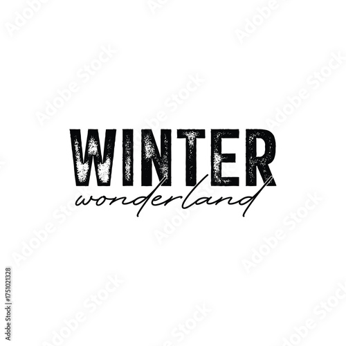 Winter Wonderland Christmas Typography T-shirt Design