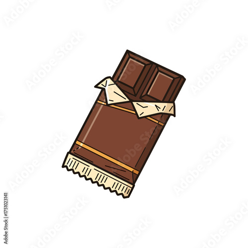 Irresistible delight: A cartoon chocolate bar, a sweet temptation awaits your indulgence