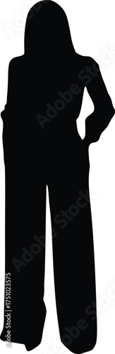 Silhouette Of A Woman Standing With Hand On Hip