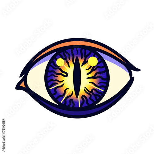 Surreal and enigmatic eye icon with a captivating abstract pattern design style