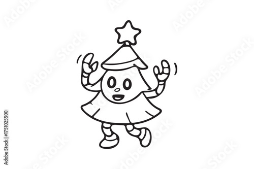 Robot tree dancing icon vector illustration on white background.