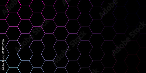 Geometric Technology black Hexagon Background, Abstract background with hexagon, modern abstract vector polygonal pattern. medical concept. Vector for banner and business.