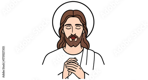 A serene depiction of a spiritual figure with an aura of calmness and devotion