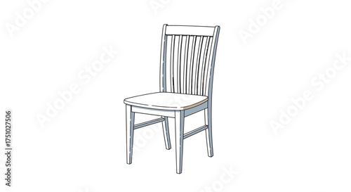 Artistic rendering of a modern chair, outlined with subtle shades on a stark white backdrop