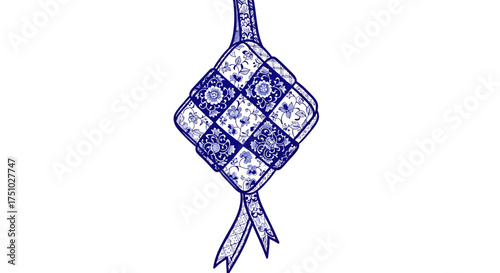 Delicate Delftware Diamond: A floral celebration of traditional craftsmanship and artistry with an