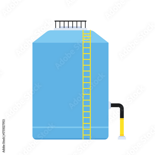 Water tank vector. Tap. Water tank on white background.