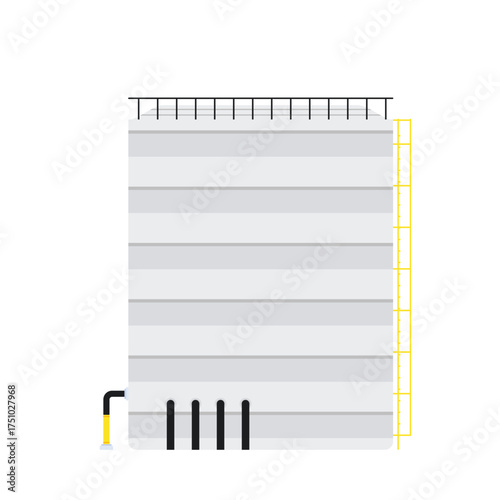 Water tank vector. Tap. Water tank on white background.