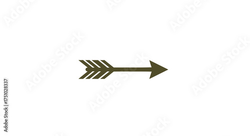 Single directional arrowhead design, minimalist design providing symbolic direction and aim,