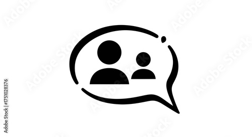 Social connection: simple icon representing communication between individuals or groups within a