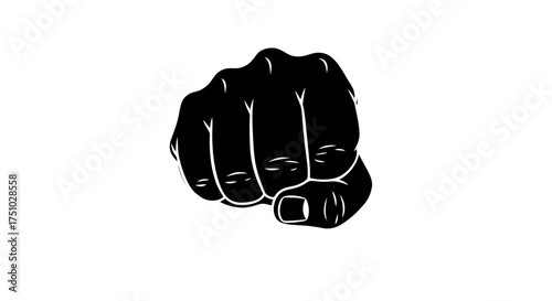 Stylized fist emblem with strong impact illustration for graphic design projects