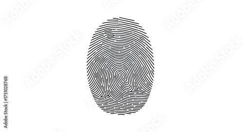Unique biometric authentication security concept with individual identity fingerprint analysis and