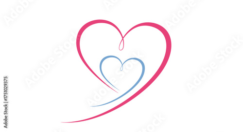 Capturing the essence of love and connection with elegantly intertwined hearts in this beautiful abstract design.