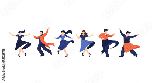 A diverse group of people joyfully dancing together in a vibrant and celebratory outdoor setting.